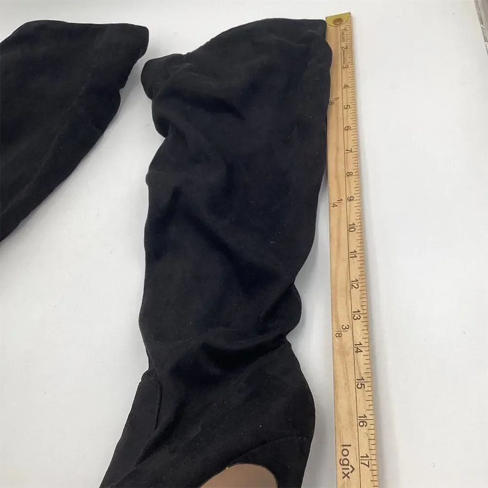 Mix No. 6 Women's Black Slouch Booties‎ Size 10M Mid-Calf Pointed Toe
